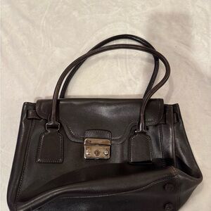 Vintage Jil Sander Dark Brown Leather Handbag